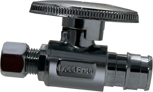 5 Pcs XFITTING Pex A 1/2 Inch x 1/4 Inch OD Compression Straight Stop Valve, 201-4-3=5XX in Saudi Arabia