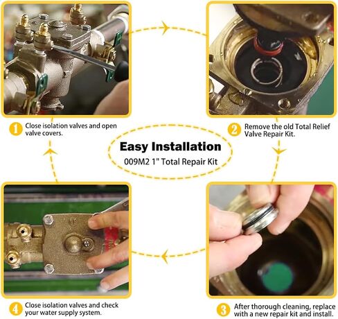 Replace for Watts 009M2 1" Total Repair Kit - for 1" 009M2 & 009 LF009 Reduced Pressure Zone Assemblies - Include Relief Valve, First & Second Check Valve Kit - 0887793 RK 009M2-T Total Repair Kit in Saudi Arabia