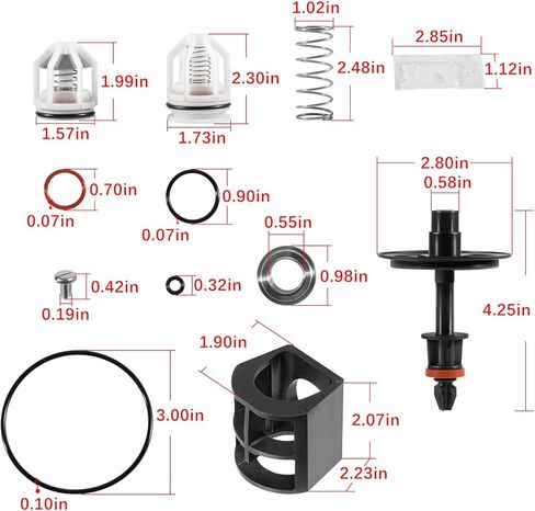 Replace for Watts 009M2 1" Total Repair Kit - for 1" 009M2 & 009 LF009 Reduced Pressure Zone Assemblies - Include Relief Valve, First & Second Check Valve Kit - 0887793 RK 009M2-T Total Repair Kit in Saudi Arabia