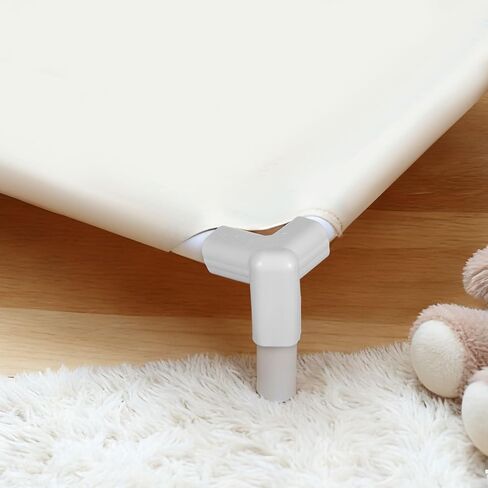 4Pcs Baby Playpen Corner Connectors Guardrail Accessories 3-Way Replacement Poles for Indoor Outdoor Safety Fence Adjustable Light Grey in Saudi Arabia