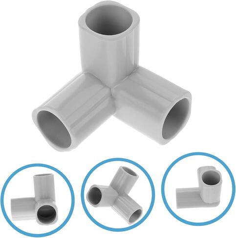 4Pcs Baby Playpen Corner Connectors Guardrail Accessories 3-Way Replacement Poles for Indoor Outdoor Safety Fence Adjustable Light Grey in Saudi Arabia