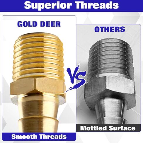 12Pcs Hose Barb Fitting 3/8" Barb to 1/4" NPT Male Thread Hose Adapter Connector 1/4" NPT to 3/8" Fittings Barbed Air Repair Fitting Kit for Gas Air with tape in Saudi Arabia