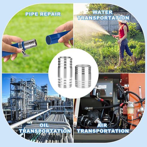 304Stainless Steel Hose Barb Fittings,2-1/2" Hose Barb to 2-1/2" Hose Barb,Barbed Splicer Mender Coupler with Hose Clamp,Fitting for Water/Fuel/Air DN65 (Pack of 4) in Kuwait