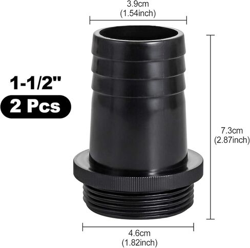 ABS الشائكة تركيب موصل خرطوم 1-1/2 "الشائكة x NPT تركيب أنبوب الذكور، محول، الجدول 39، أسود 2pack in Kuwait