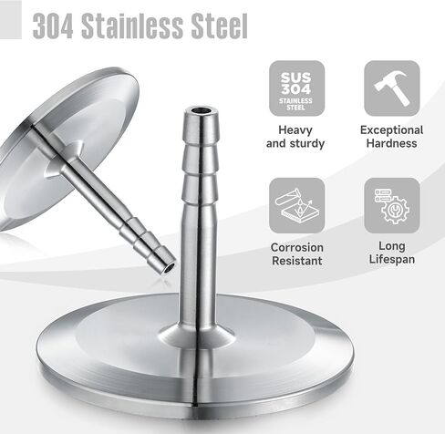 2 حزمة 1.5 "ثلاثي المشبك إلى 1/4" خرطوم الشائكة محول 304 الفولاذ المقاوم للصدأ وصلة أنابيب خرطوم صحي (1/4 بوصة خرطوم بارب) in Kuwait