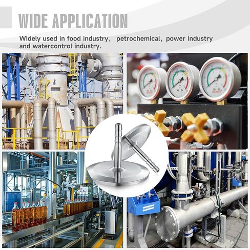 2 حزمة 1.5 "ثلاثي المشبك إلى 1/4" خرطوم الشائكة محول 304 الفولاذ المقاوم للصدأ وصلة أنابيب خرطوم صحي (1/4 بوصة خرطوم بارب) in Kuwait