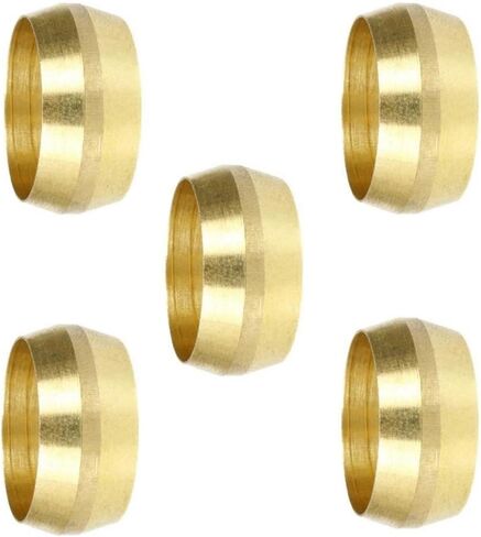 غلاف أنابيب ضغط 60J 3/4 بوصة - لتوصيل خط أنابيب من نوع بطاقة ضاغط الهواء 60J-5Pack - حلقة ضغط نحاسية - 5 عبوات من النحاس الصلب الأصفر in Kuwait