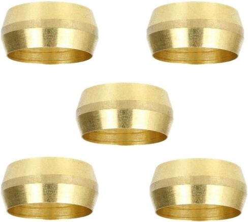 غلاف أنابيب ضغط 60J 3/4 بوصة - لتوصيل خط أنابيب من نوع بطاقة ضاغط الهواء 60J-5Pack - حلقة ضغط نحاسية - 5 عبوات من النحاس الصلب الأصفر in Kuwait