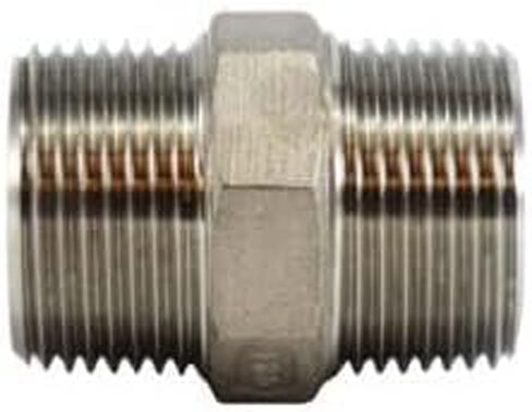 MIDLAND INDUSTRIES 63723 Hex Nipple, 1/2-in MPT x 1/2-in MPT, Stainless Steel in Saudi Arabia