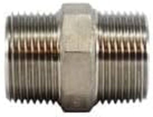 MIDLAND INDUSTRIES 63723 Hex Nipple, 1/2-in MPT x 1/2-in MPT, Stainless Steel in Saudi Arabia