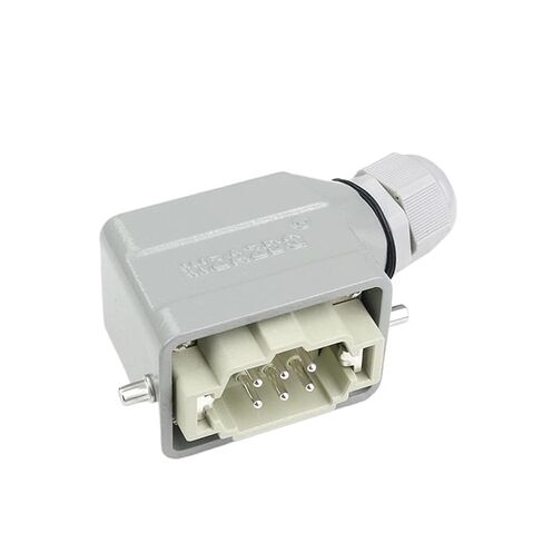 HDC-HE-006-F/M موصل صناعي مستطيل عالي التحمل مقاوم للماء 6 دبابيس مقبس أنثى وقابس ذكر 500 فولت 16 أمبير (قابس ذكر جانبي للخارج) in Kuwait