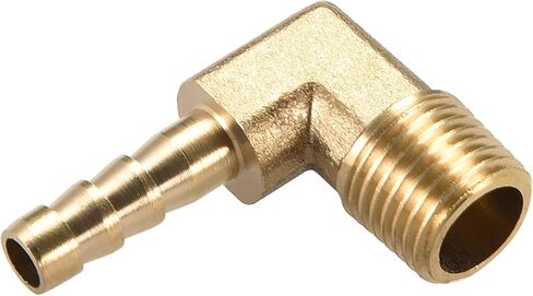 2Pcs 90 Degree Brass Hose Barbed Elbow Fitting, 1/4 Inch NPT Male to 1/4 Inch Barb in Saudi Arabia
