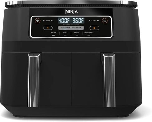 Ninja DZ100 Foodi 4-in-1 ، 8-QT ، 2-Basket Air Fryer مع Dualzone Technology ، Reneved ، DZ201 ، Ninja DZ201-- 8-Quart in Kuwait