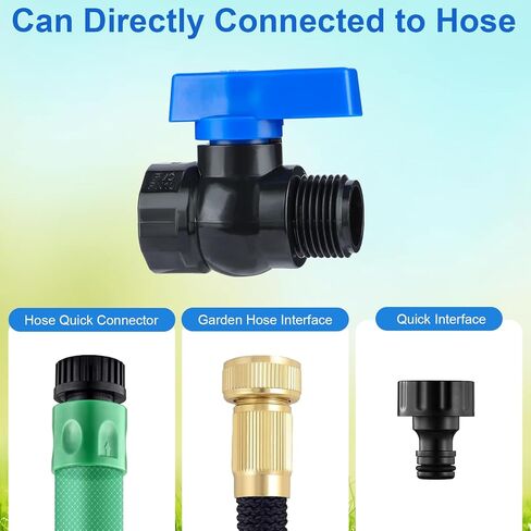 طقم حنفية برميل المطر PVC 3/4 بوصة، صمام إغلاق خرطوم الحديقة مع تركيب الحاجز، طقم محول برميل المطر لخزانات المياه، أحواض السمك، برميل الحديقة 2 حزمة in Kuwait
