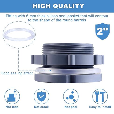 موصل خزان المياه المناسب لخزان المياه من مادة PVC مقاس 2 بوصة من Outus لبراميل المطر أو أحواض السمك أو البرك أو خزانات المياه in Kuwait