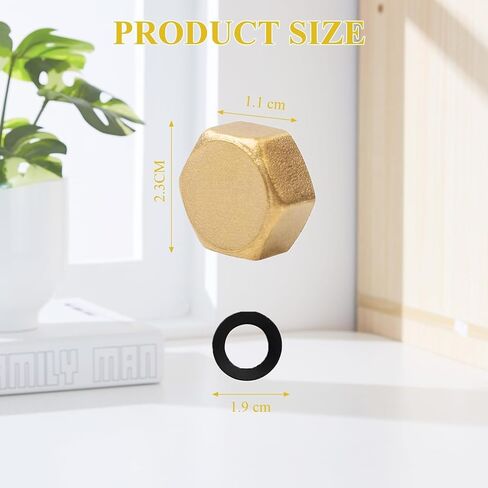 6 قطع من غطاء التقطيع النحاسي، صامولة خرطوم سداسية 1/2 بوصة، غطاء إيقاف أنثى، تجهيزات سباكة مانعة للتسرب لصمام المبرد في الغسالة in Kuwait