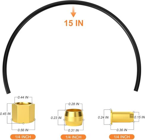 GASHER 13Pcs 30Inch Air Compressor Unloader Tube Kit, Contains 3/8" Sleeve Ferrules,Compression Insert and Compression Nut in Saudi Arabia