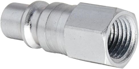 سدادات على شكل حرف H للضاغط S-1840 - لاستبدال أجزاء أنظمة الأنابيب الهوائية من ميلتون - مقابس فولاذية سريعة الفك - 1/4 بوصة أنثى NPT 67 SCFM 300 PSI عبوتين فضية in Kuwait