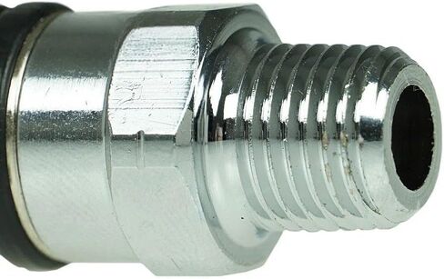 S-99681-4 قابس دوار على شكل M للضواغط - لجزء معدات ضواغط الهواء ومنفاخ ميلتون - استبدال قابس دوار مضاد للالتواء - 1/4 بوصة MNPT 145 PSI 40 SCFM زاوية فضية متغيرة in Kuwait