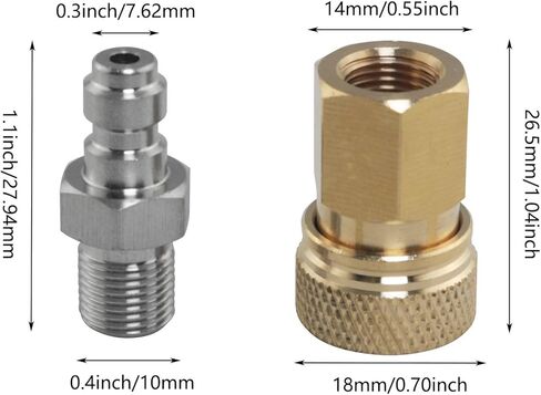 2 قطعة 1/8 NPT موصل برغي ثابت مع غسالة تركيب توصيل سريع مضخة هواء اقتران محول القابس مناسب لضواغط الهواء ذات الضغط العالي in Saudi Arabia