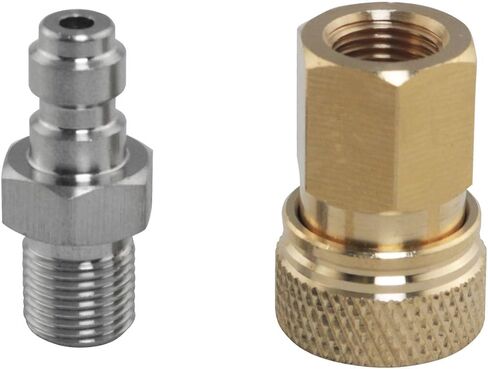 2 قطعة 1/8 NPT موصل برغي ثابت مع غسالة تركيب توصيل سريع مضخة هواء اقتران محول القابس مناسب لضواغط الهواء ذات الضغط العالي in Saudi Arabia