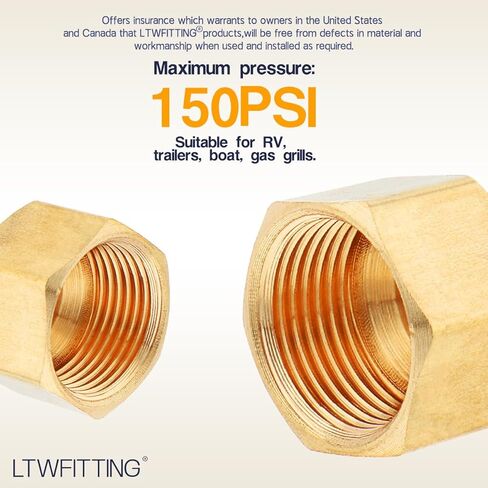 LTWFITTING 3/8-Inch Brass Compression Cap Stop Valve Cap,Brass Compression Fitting(Pack of 60) in Saudi Arabia