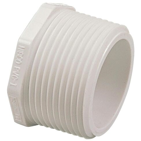 NIBCO Fig No 450-005, 1/2 in. PVC Plug Male Iron Pipe Thread (MIPT), Schedule 40, Threaded in Saudi Arabia