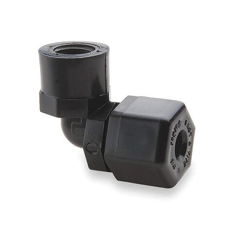 Parker Hannifin P8FE8-pk10 Fast & Tite Female Elbow Fitting, Polypropylene, 90 Degree Angle, 1/2" Compression Tube x 1/2" Female NPTF, Black (Pack of 10) in Saudi Arabia