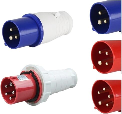 1 قطعة المكونات الصناعية للماء IP44 3 القطب 4 5 دبوس مقبس الغبار IP67 الذكور والإناث 16a 32a 63a 125a (Ip44 32a ، 4 P-WALL شنت المكونات) in Kuwait