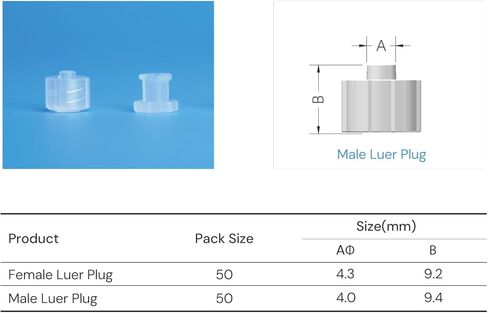 PK of 50 PP Female Luer Plug Pharmaceutical Polypropylene Connectors in Kuwait
