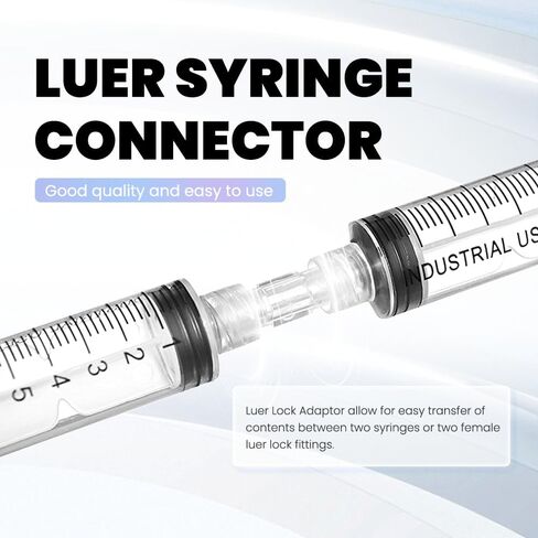 Luer Lock Adapter,Transparent Female To Female Coupler Luer Connector Easy To Use (25) in Saudi Arabia