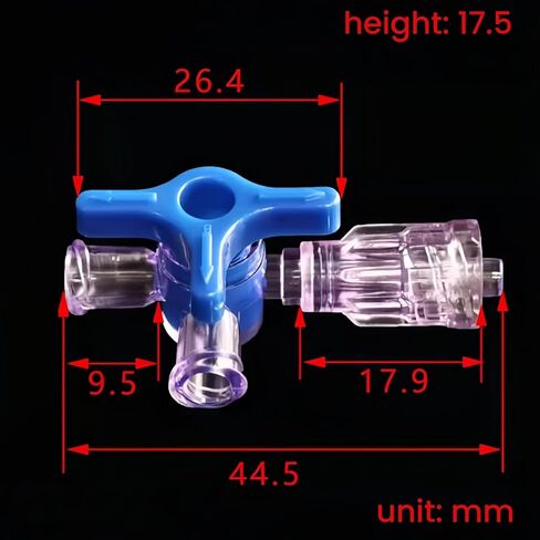 Sterile 3-Way Stopcock with Luer Lock Connection, Luer Stopcocks, Rotating Handle for Fluid Control, 20-Pack Individually Packaged in Saudi Arabia