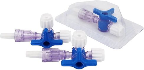 3-Way Stopcocks or 2-Way Stopcocks with Luer Connection, Disposable Medical Injection Stopcock, Sterile Individual Package, Pack of 10 (3 Way Valve Stopcocks) in Saudi Arabia