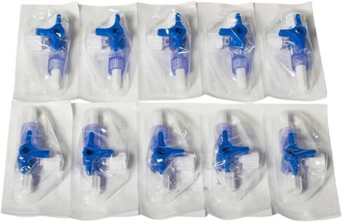 3-Way Stopcocks or 2-Way Stopcocks with Luer Connection, Disposable Medical Injection Stopcock, Sterile Individual Package, Pack of 10 (3 Way Valve Stopcocks) in Saudi Arabia