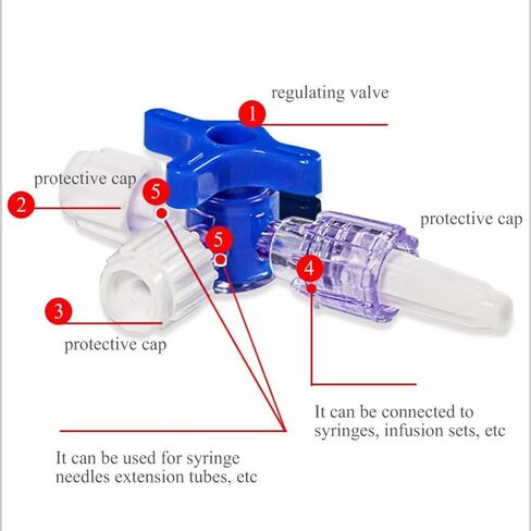 3-Way Stopcocks with Luer Connection, Disposable Medical Injection Stopcock, Sterile, 10Pcs in Saudi Arabia