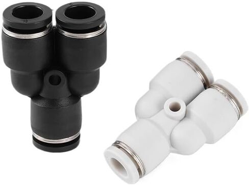 2 قطعة موصل هوائي PY - قطر متغير ثلاثي الاتجاه من النوع Y، أنبوب، مكون، قابس بلاستيكي سريع (WhitePY14) in Kuwait