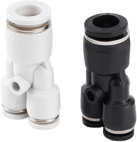 2Pcs PW White Black Pneumatic Quick Connector, Variable Diameter Tee Quick Plug Connector, Tracheal Pneumatic Component(WhitePW8-04) in Saudi Arabia
