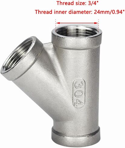 304 الفولاذ المقاوم للصدأ على شكل حرف Y، G3/4 بوصة أنثى 45 درجة فرع مائل 3 طرق تركيب الأنابيب، موزع توصيل أنابيب خرطوم المياه، قطعة واحدة in Kuwait
