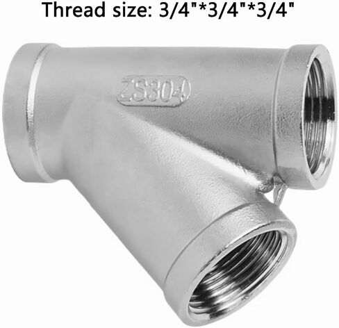 304 الفولاذ المقاوم للصدأ على شكل حرف Y، G3/4 بوصة أنثى 45 درجة فرع مائل 3 طرق تركيب الأنابيب، موزع توصيل أنابيب خرطوم المياه، قطعة واحدة in Kuwait