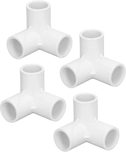 PVC Pipe Tee Fittings, 20mm Inner Diameter, 90 Degree Elbow, 3 Way Connection, 10 Pieces, High Gloss Finish in Saudi Arabia