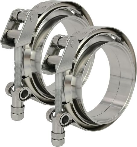 2 X 3.5 inch Quick Release V Band Clamp with Male Female Flanges 304 Stainless Steel for Exhaust Downpipes, 2 Pack in Saudi Arabia