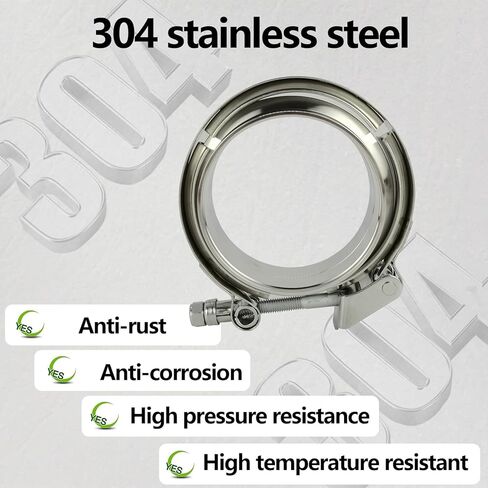 2 X 3.5 inch Quick Release V Band Clamp with Male Female Flanges 304 Stainless Steel for Exhaust Downpipes, 2 Pack in Saudi Arabia