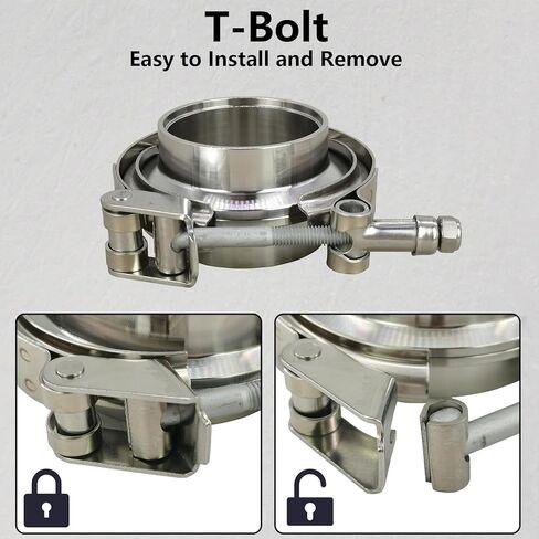 2 X 3.5 inch Quick Release V Band Clamp with Male Female Flanges 304 Stainless Steel for Exhaust Downpipes, 2 Pack in Saudi Arabia
