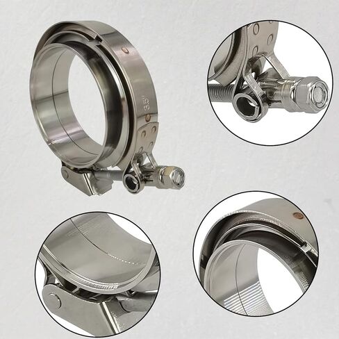 2 X 3.5 inch Quick Release V Band Clamp with Male Female Flanges 304 Stainless Steel for Exhaust Downpipes, 2 Pack in Saudi Arabia