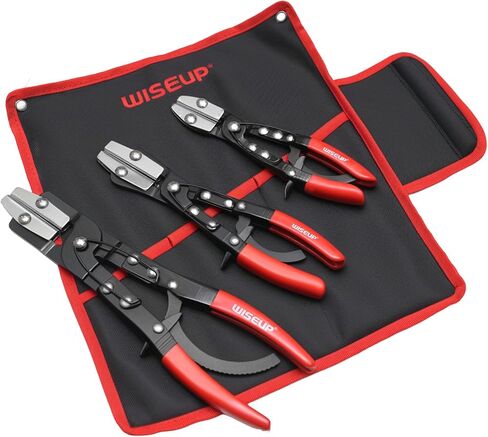WISEUP 3PCS Hose Pinch Off Pliers- 8in, 10in, 12in Ratchet Hose Pliers for Automotive Radiator, Radiator, Fuel & Coolant Lines with Storage Bag in Kuwait