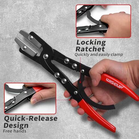 WISEUP 3PCS Hose Pinch Off Pliers- 8in, 10in, 12in Ratchet Hose Pliers for Automotive Radiator, Radiator, Fuel & Coolant Lines with Storage Bag in Kuwait