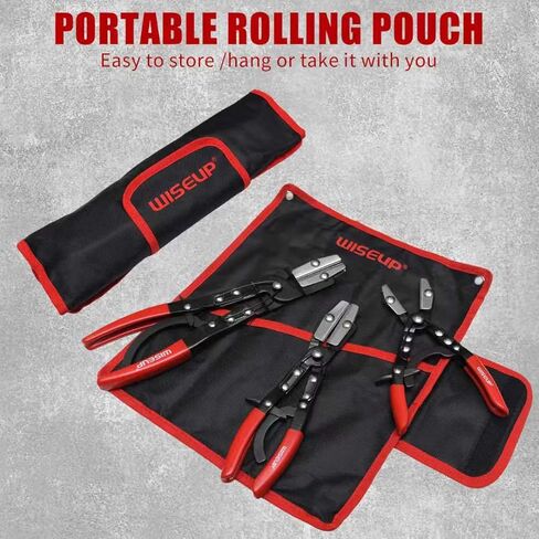 WISEUP 3PCS Hose Pinch Off Pliers- 8in, 10in, 12in Ratchet Hose Pliers for Automotive Radiator, Radiator, Fuel & Coolant Lines with Storage Bag in Kuwait