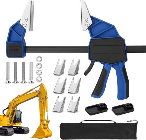 18'' Hydraulic Quick Connect Hand Clamp Tool 6 Pcs NPT Dual-Jaw Sets & 1 Storage Bag, for Hydraulic Pipe Clamps & Flat Face Hydraulic Quick Couplers, Fits Excavators, Loaders, Cranes, etc in Saudi Arabia