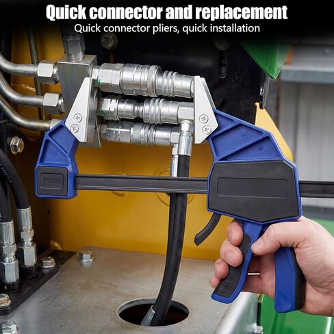 18'' Hydraulic Quick Connect Hand Clamp Tool 6 Pcs NPT Dual-Jaw Sets & 1 Storage Bag, for Hydraulic Pipe Clamps & Flat Face Hydraulic Quick Couplers, Fits Excavators, Loaders, Cranes, etc in Saudi Arabia