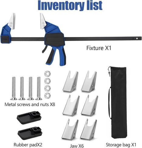18'' Hydraulic Quick Connect Hand Clamp Tool 6 Pcs NPT Dual-Jaw Sets & 1 Storage Bag, for Hydraulic Pipe Clamps & Flat Face Hydraulic Quick Couplers, Fits Excavators, Loaders, Cranes, etc in Saudi Arabia